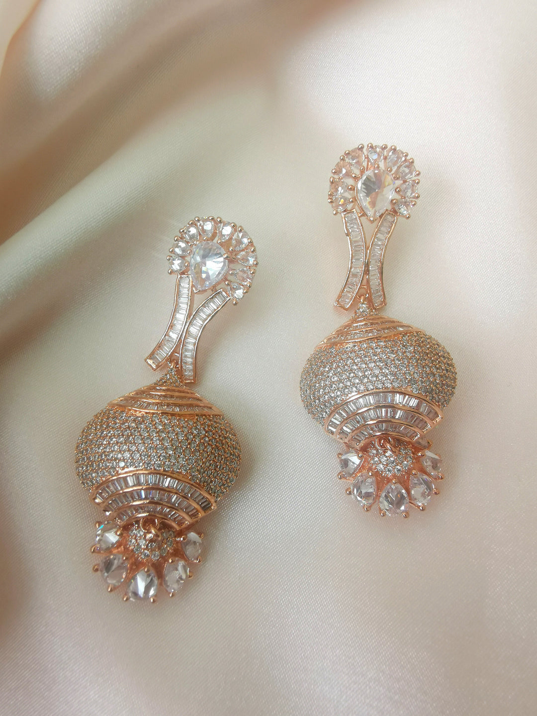 Rose gold crystal earrings