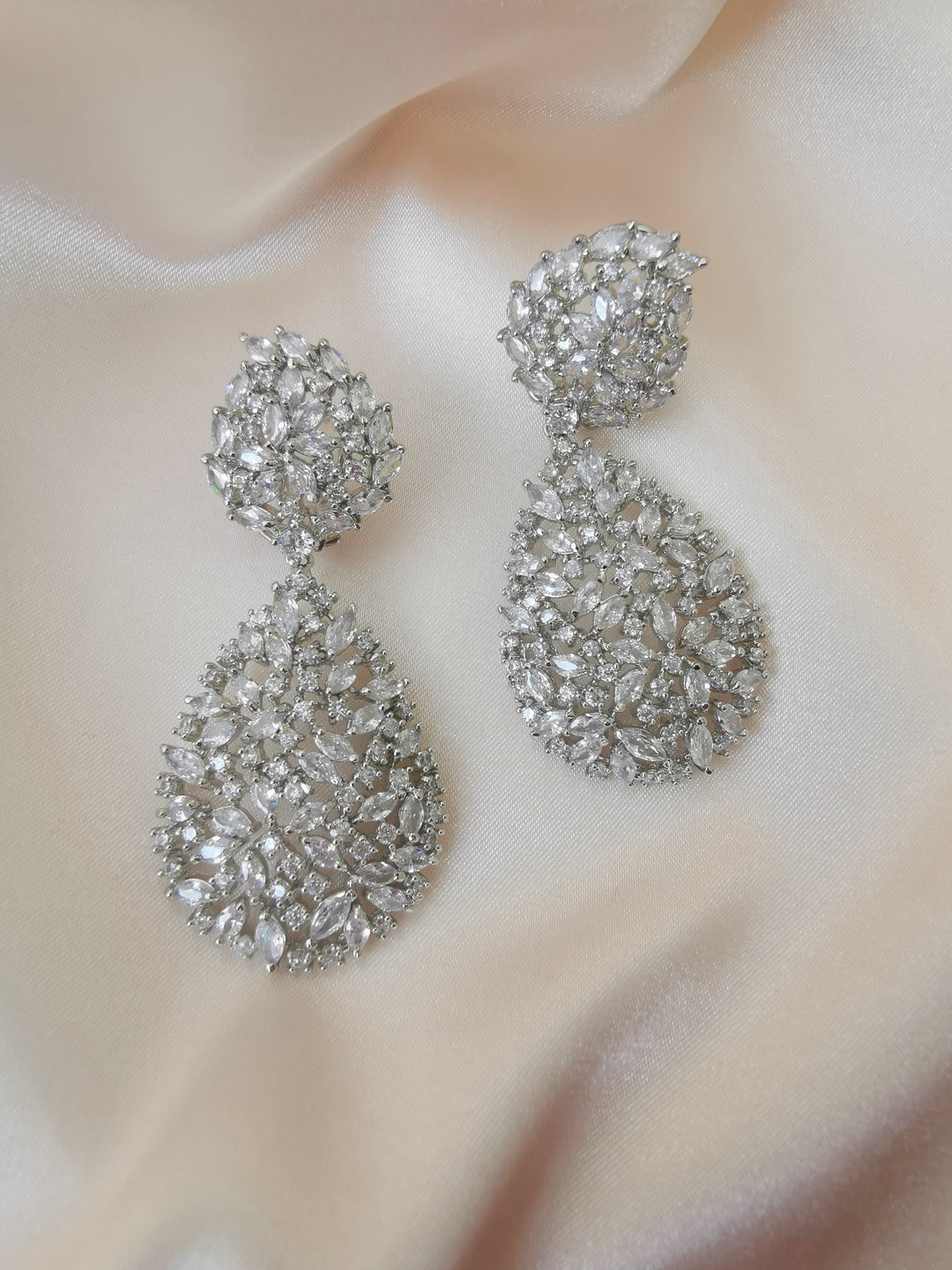 Silver crystal earrings