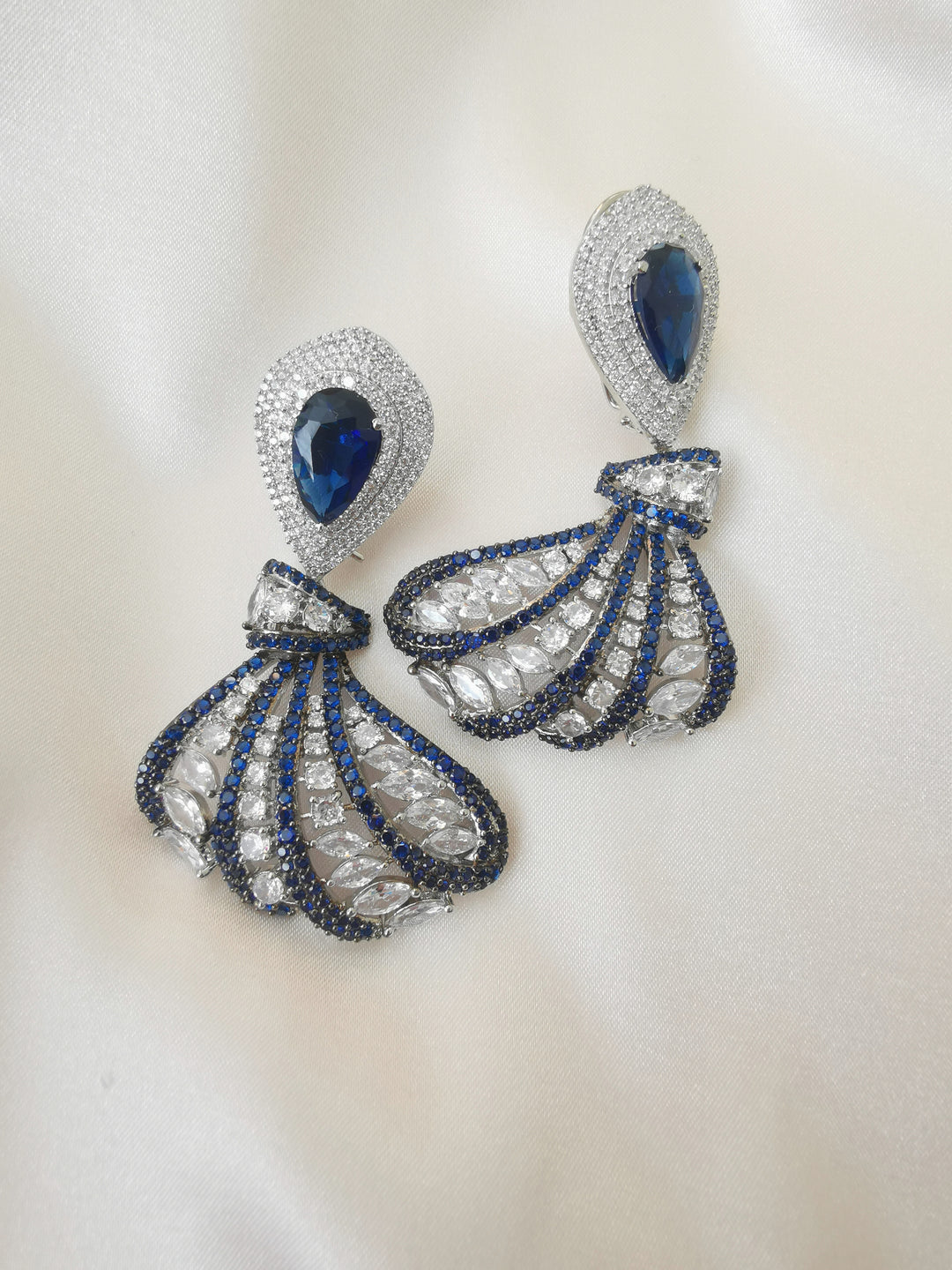 Royal blue crystal earrings