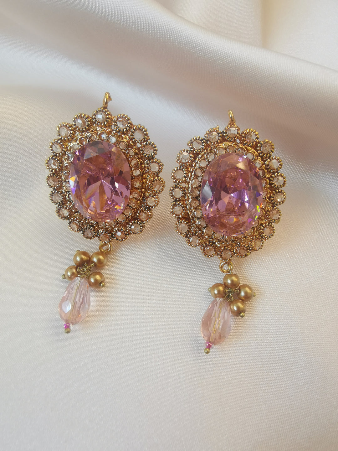 Pink stud earrings