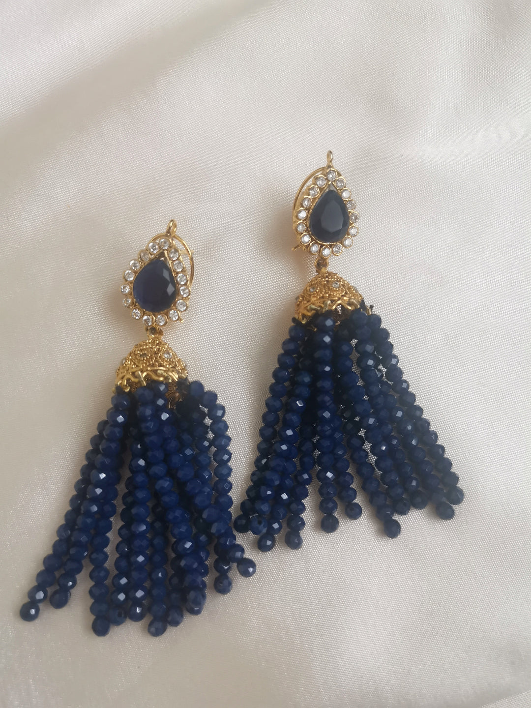Royal blue jhumki earrings