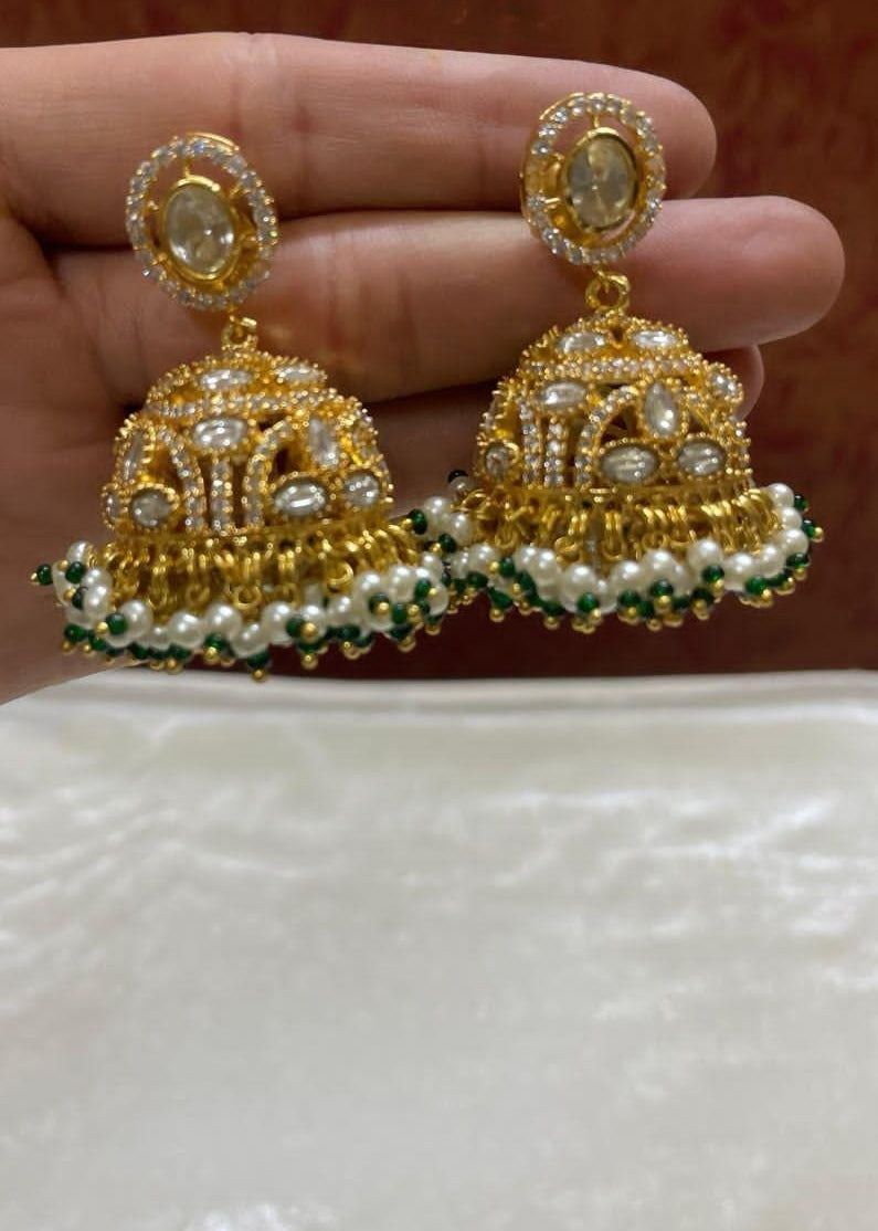 Gold jhumki earrings