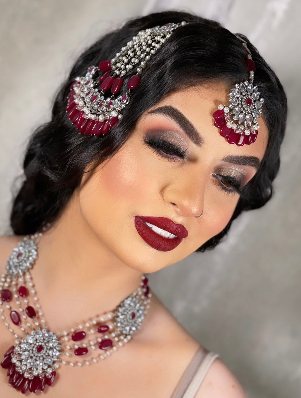 Layered bridal necklace set