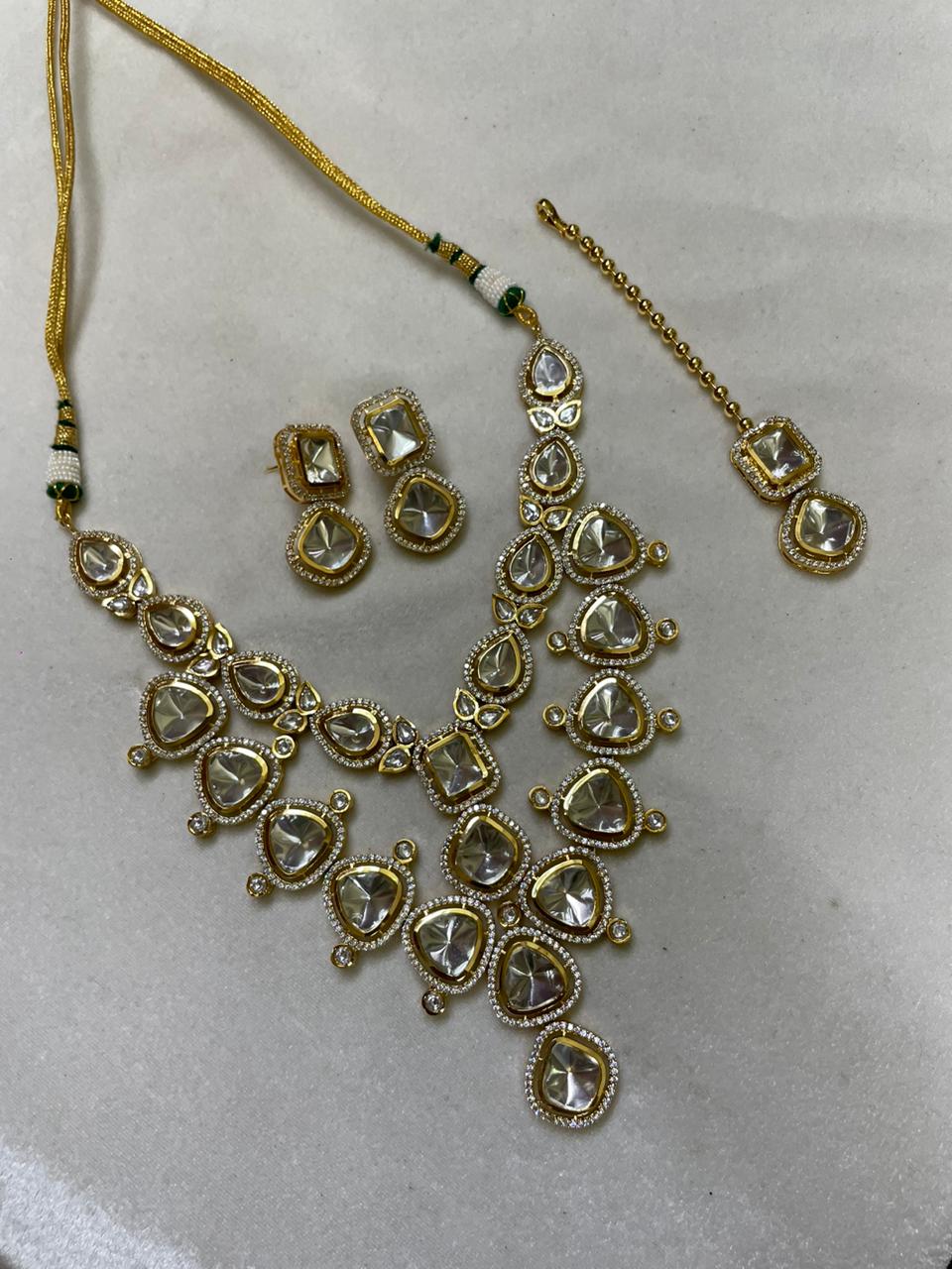 Layered kundan necklace set