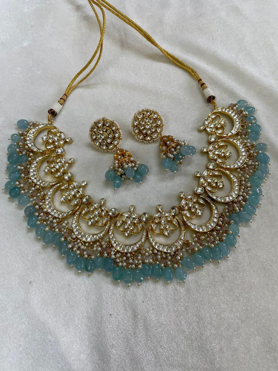 Jhumki and necklace kundan set