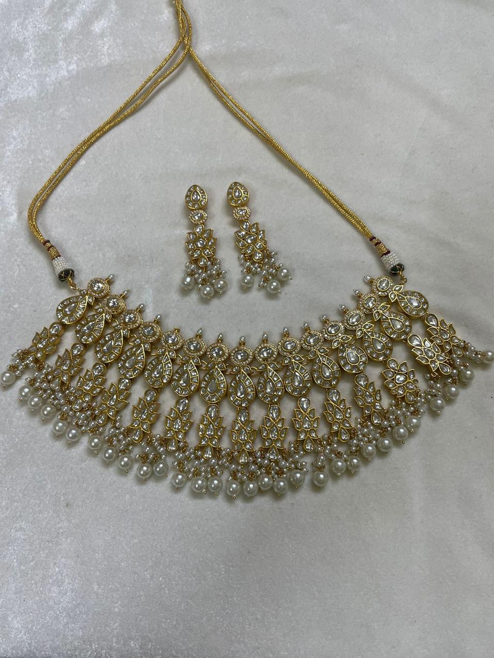 Kundan pearl necklace set