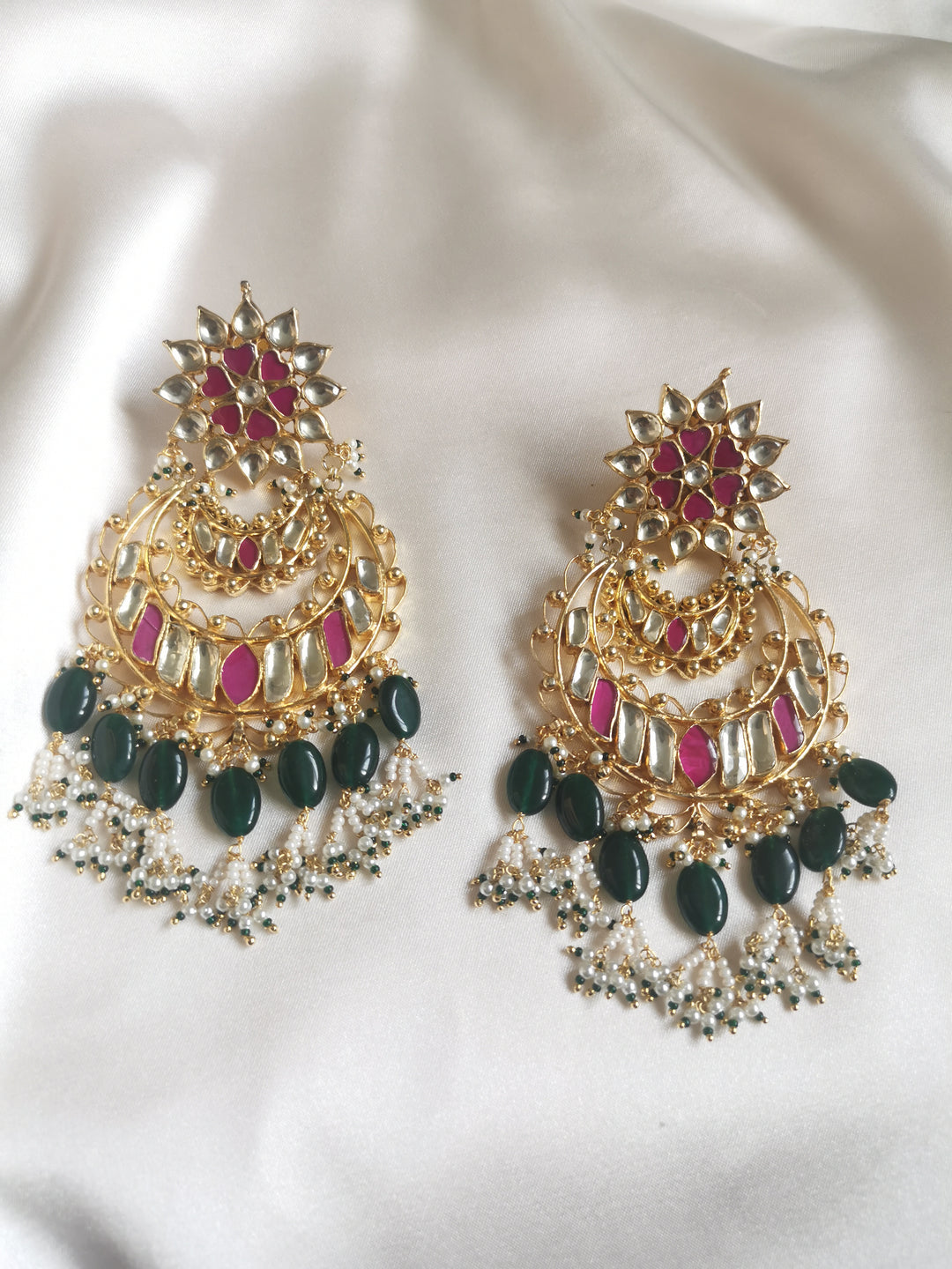Statement kundan earrings