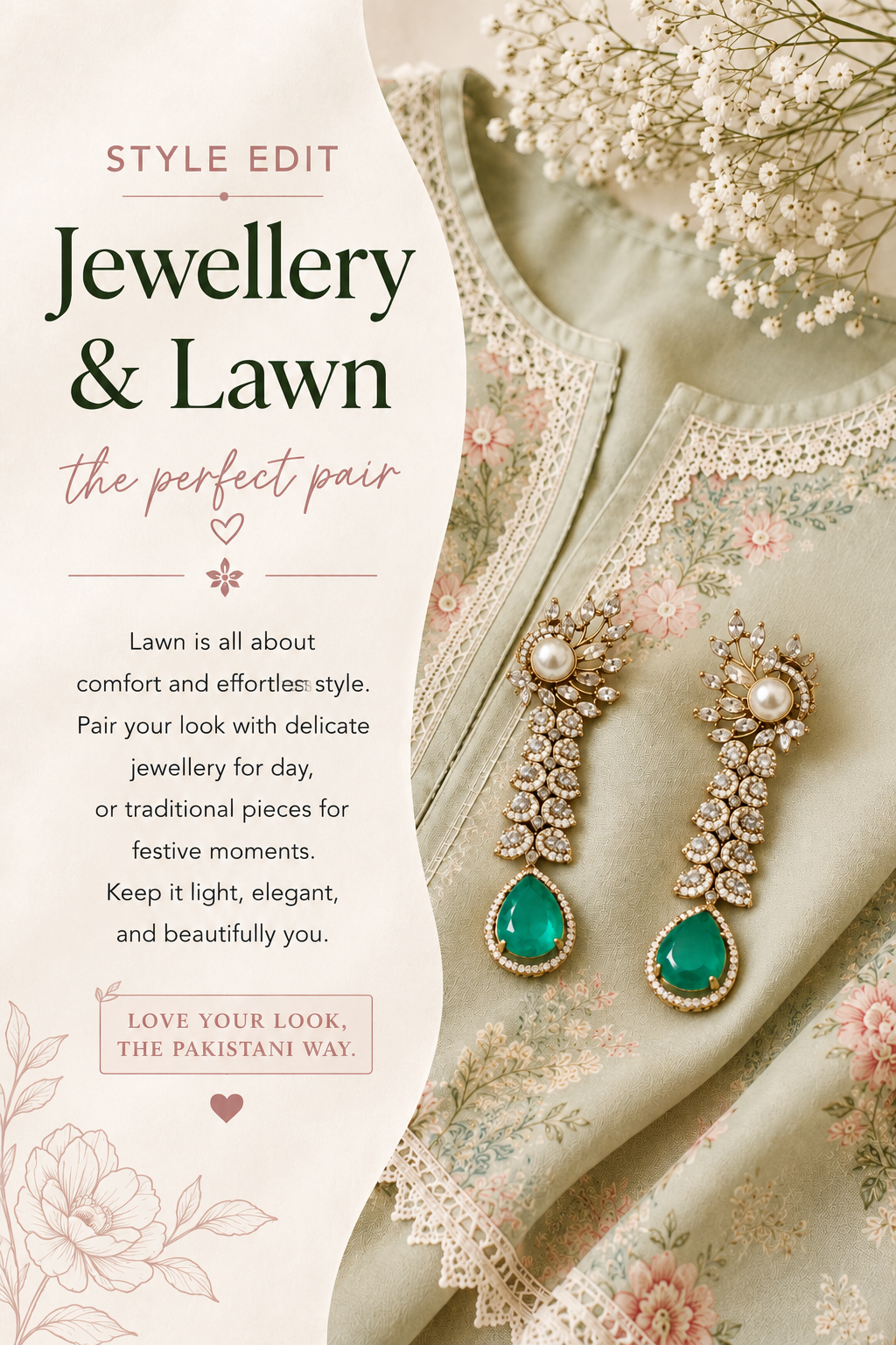 Soft Greens & Gold details - Style Edit