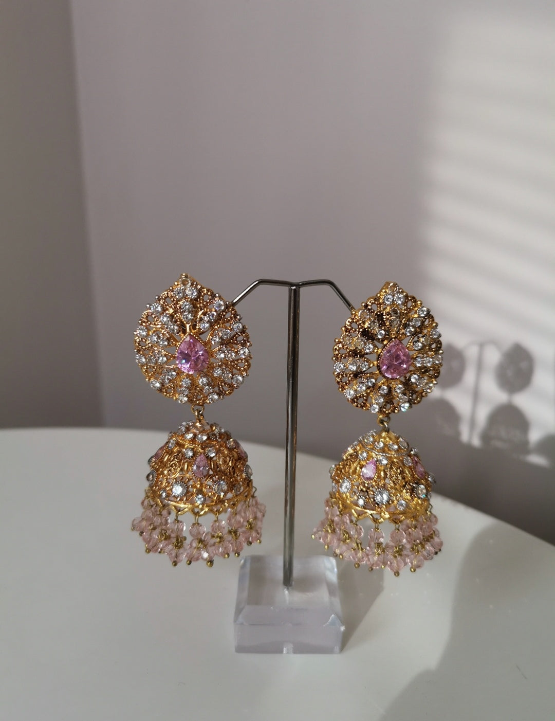 Pink tikka and earring set