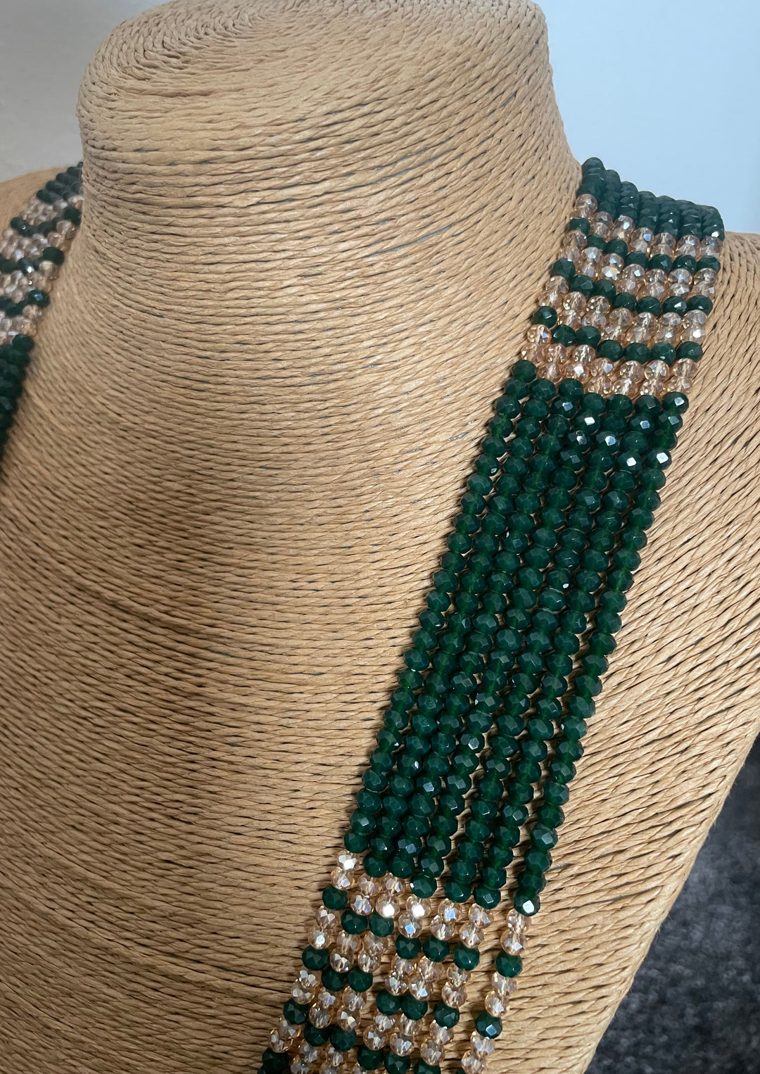 Emerald beaded necklace