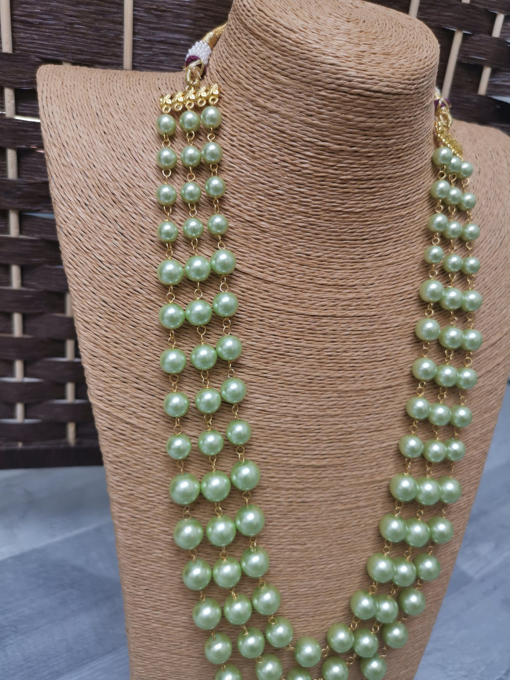 Pakistani layered necklace with pearl detailing