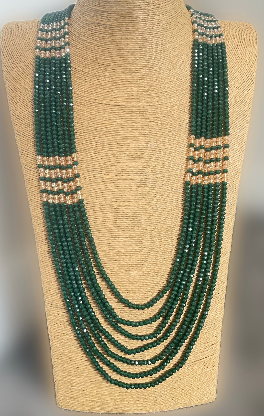 Emerald beaded necklace