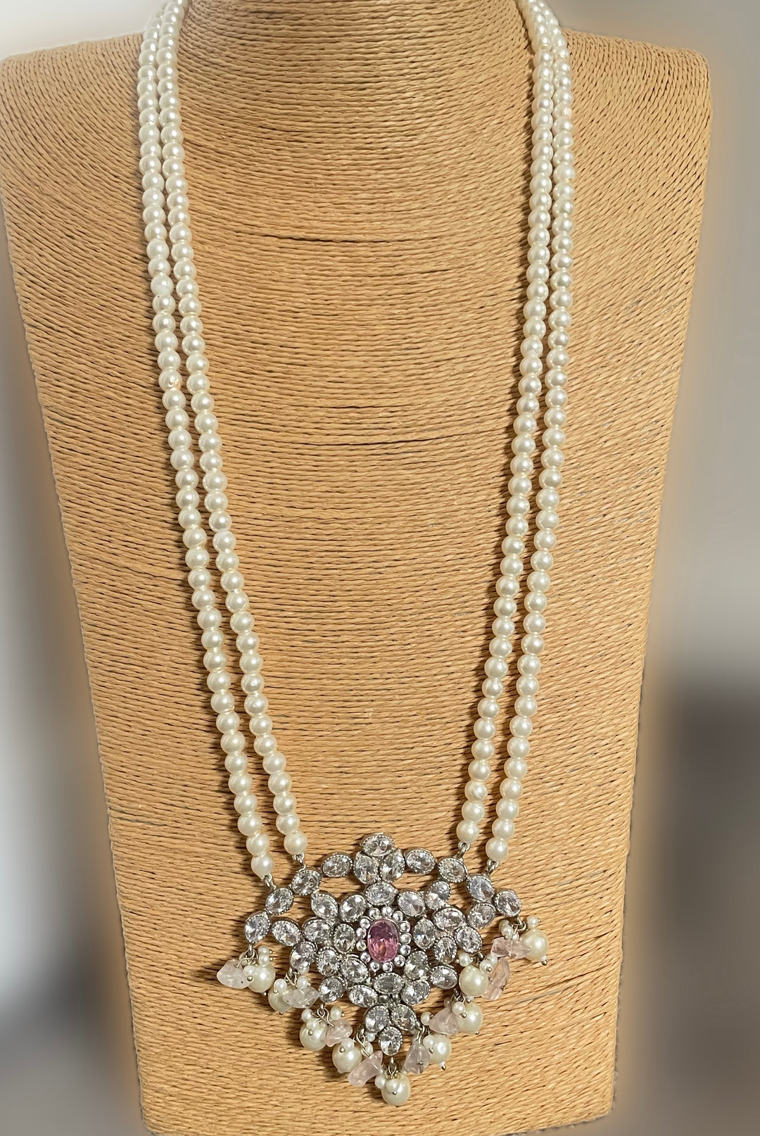 Pink and silver mala