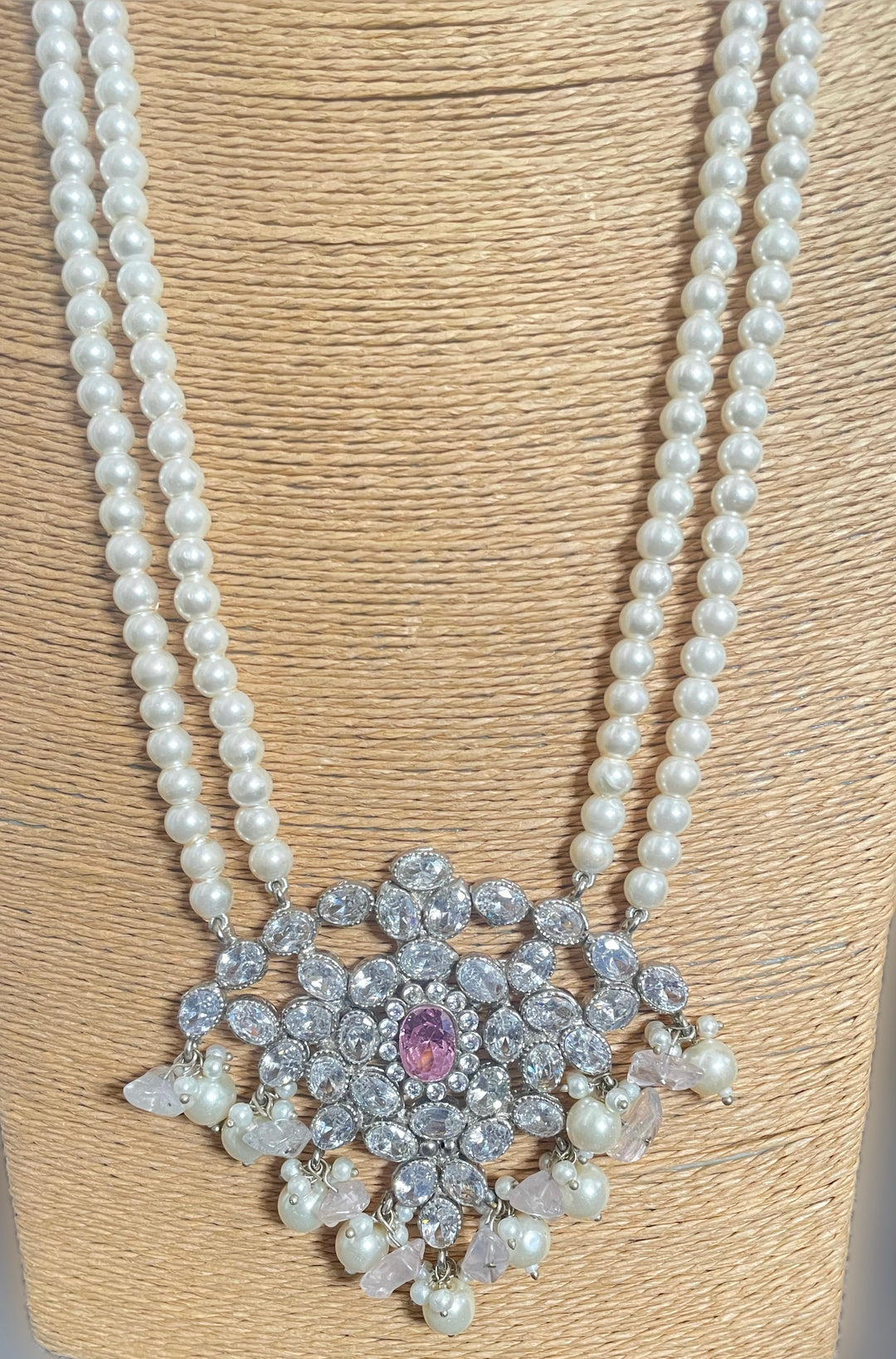 Pink and silver mala