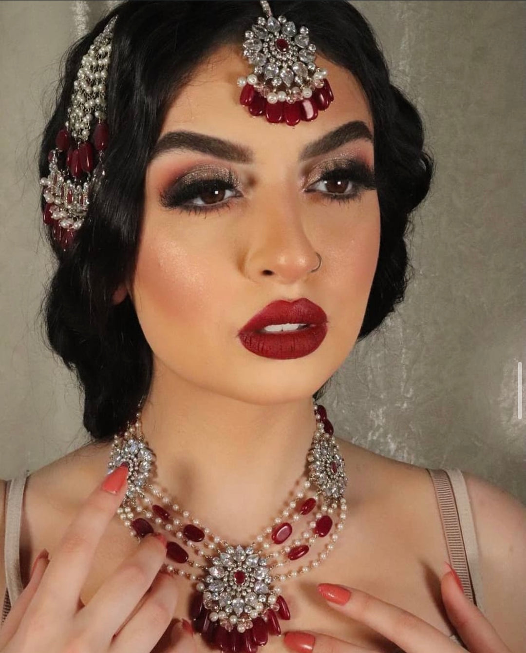 Layered bridal necklace set